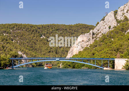 Bridge over the river Krka in the Krka National Park, Croatia Stock Photo