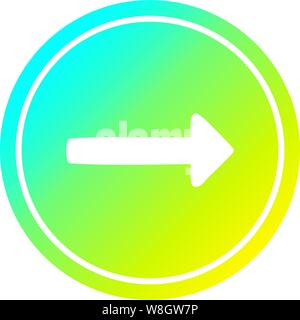 pointing arrow circular icon with cool gradient finish Stock Vector ...