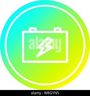 industrial battery circular icon with cool gradient finish Stock Vector ...