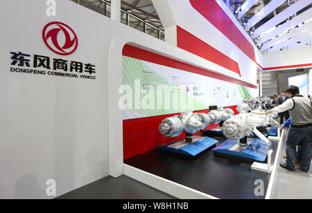 --FILE--People visit the stand of Dongfeng Commercial Vehicles (DFCV) during the 15th Shanghai International Automobile Industry Exhibition, also know Stock Photo