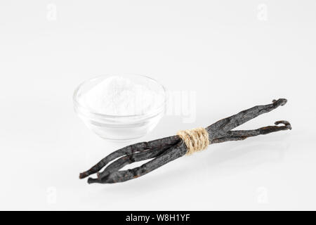 vanilla sugar isolated on the white backgrounde. Stock Photo