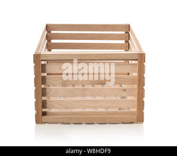 Wooden box isolated on white background Stock Photo