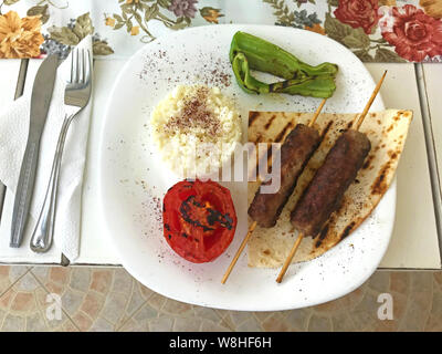 Shish kebab or Adana kebap from Nessebar Stock Photo