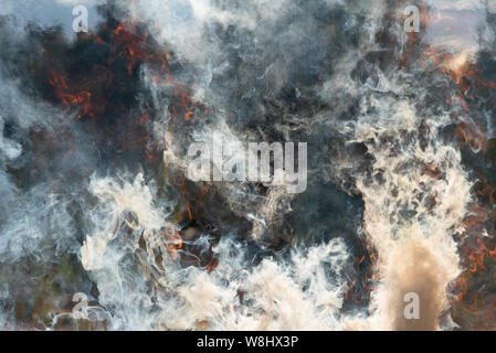 Flames and smoke, fire background Stock Photo