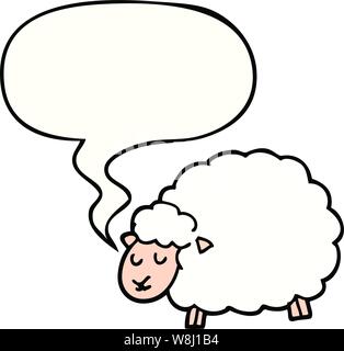 cartoon sheep with speech bubble Stock Vector