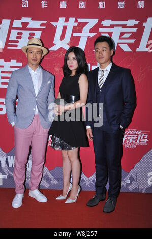 (From left) Chinese actor Huang Bo, Taiwanese actress Shu Qi, Hong Kong ...