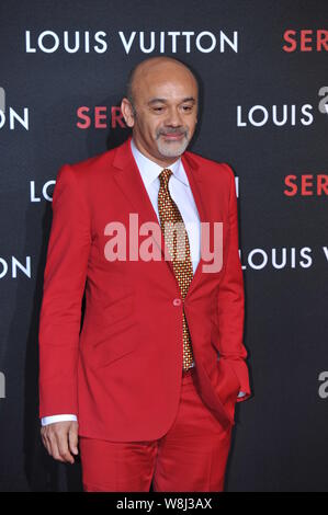 French footwear designer Christian Louboutin poses on the red carpet for an  opening event for the exhibition Louis Vuitton Series 2 - Past, Present a  Stock Photo - Alamy