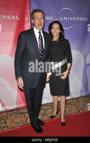 LOS ANGELES, CA. January 10, 2010: NBC Nightly News anchor Brian Williams & wife at NBC Universal's Winter 2010 Press Tour cocktail party at the Langham Huntington Hotel, Pasadena. © 2010 Paul Smith / Featureflash Stock Photo