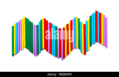Colorful counting rods for kids to learn mathematics on white Stock ...