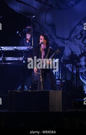 Japanese band VAMPS performs at the 'Japan Night' concert in Taipei, Taiwan, 23 May 2015. Stock Photo