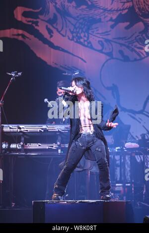 Japanese band VAMPS performs at the 'Japan Night' concert in Taipei, Taiwan, 23 May 2015. Stock Photo