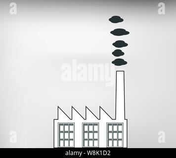 Air pollution from dirty industry chimney Stock Vector