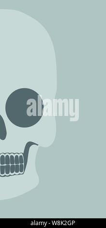 Skull, gray vector with copy space Stock Vector