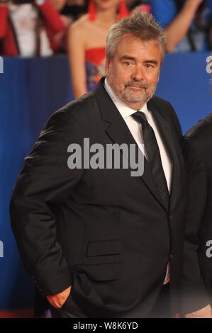 French director Luc Besson arrives on the red carpet for the closing and awards ceremony of the Fifth Beijing International Film Festival in Beijing, Stock Photo