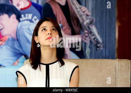 Japanese actress Mina Fuji attends a promotional event for her new movie 'My New Sassy Girl' in Shenyang city, northeast China's Liaoning province, 22 Stock Photo