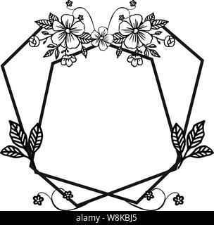 Vector illustration shape of card with various pattern beautiful flower ...