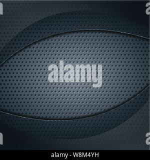 Dark metallic perforated texture with glass wave. Vector corporate design Stock Vector