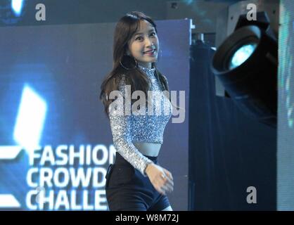 Ahn Hee-yeon, better known by her stage name Hani, of South Korean girl group EXID performs at the Fashion Crowd Challenge 2016 (FCC 2016) in Shanghai Stock Photo