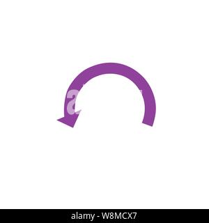 Circle with arrow. 360 back rotation. Vector illustration isolated on white background. Stock Vector