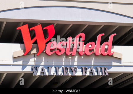 August 9, 2019 San Jose / CA / USA - Close up of Westfield Valley Fair Mall  logo; San Francisco bay area Stock Photo - Alamy