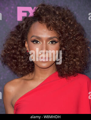 West Hollywood, USA. 09th Aug, 2019. WEST HOLLYWOOD, LOS ANGELES, CALIFORNIA, USA - AUGUST 09: Janet Mock arrives at the Red Carpet Event For FX's 'Pose' held at the Pacific Design Center on August 9, 2019 in West Hollywood, Los Angeles, California, USA. ( Credit: Image Press Agency/Alamy Live News Stock Photo