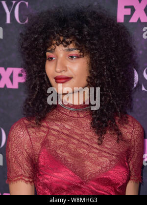 West Hollywood, USA. 09th Aug, 2019. WEST HOLLYWOOD, LOS ANGELES, CALIFORNIA, USA - AUGUST 09: Indya Moore arrives at the Red Carpet Event For FX's 'Pose' held at the Pacific Design Center on August 9, 2019 in West Hollywood, Los Angeles, California, USA. ( Credit: Image Press Agency/Alamy Live News Stock Photo