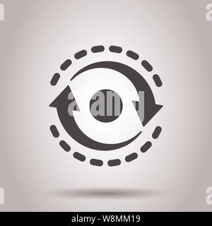 Oval with arrows icon in transparent style. Consistency repeat vector illustration on isolated background. Reload rotation business concept. Stock Vector