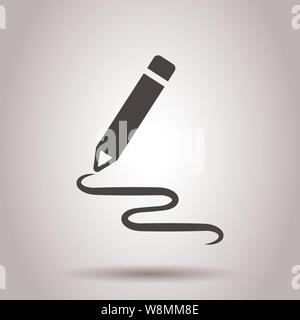 Pencil notepad icon in transparent style. Document write vector illustration on isolated background. Pen drawing business concept. Stock Vector