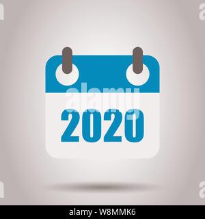 Calendar 2020 organizer icon in transparent style. Appointment event vector illustration on isolated background. Month deadline business concept. Stock Vector