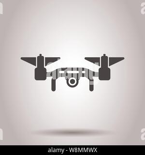 Drone icon in transparent style. Flying camera vector illustration on isolated background. Flight business concept. Stock Vector