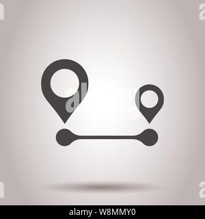 Distance pin icon in transparent style. Gps navigation vector illustration on isolated background. Communication travel business concept. Stock Vector