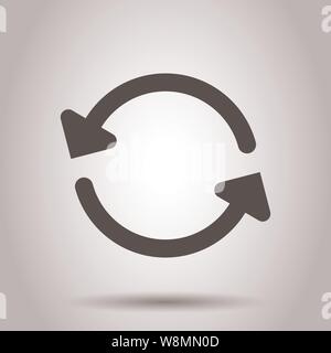 Arrow rotation icon in transparent style. Sync action vector illustration on isolated background. Refresh button business concept. Stock Vector
