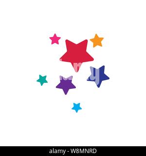 Star minimalistic icon logo template, elegant stars emblem vector illustration design Stock Vector