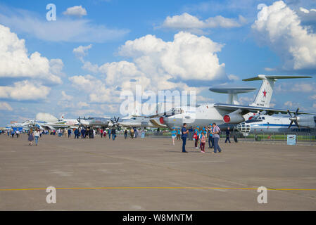 ZHUKOVSKY, RUSSIA - JULY 20, 2017: A fragment  exposition of the Soviet aircraft equipment on the MAKS-2017 air show Stock Photo