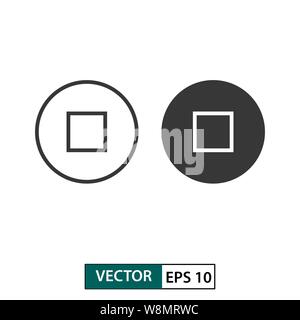 Stop button vector icon set. Isolated on white background. Vector illustration EPS 10 Stock Vector