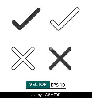 Check mark vector icon set. Isolated on white background. Vector illustration EPS 10 Stock Vector