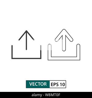 Upload button vector icon set. Isolated on white background. Vector illustration EPS 10 Stock Vector