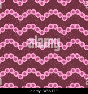 seamless vector pattern with pink zigzag shaped string of beads Stock Vector