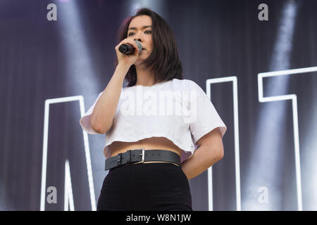Oslo, Norway. 08th, August 2019. The American-Japanese singer, songwriter and musician Mitski performs a live concert during the Norwegian music festival Øyafestivalen 2019 in Oslo. (Photo credit: Gonzales Photo - Per-Otto Oppi).