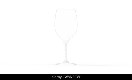 Single wine glass 3d rendering isolated in white studio background Stock Photo