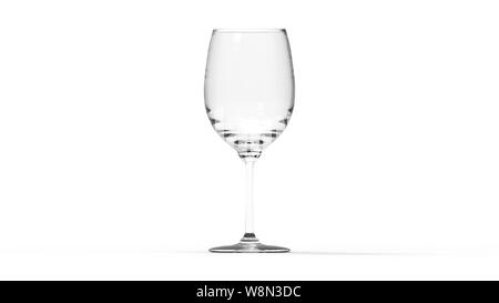 Single wine glass 3d rendering isolated in white studio background Stock Photo