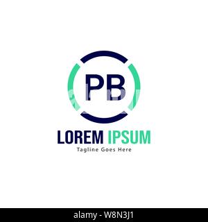 Initial PB logo template with modern frame. Minimalist PB letter logo vector illustration design Stock Vector
