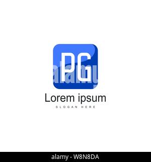 Initial PG logo template with modern frame. Minimalist PG letter logo vector illustration design Stock Vector