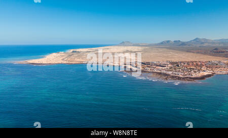 aerial view of Corralejo bay, fuerteventura - canary islands Stock Photo