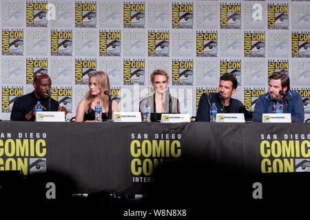 Comic Con Cast Panel The cast of Carnival Row at the panel during Comic Con 2019 Stock Photo ...
