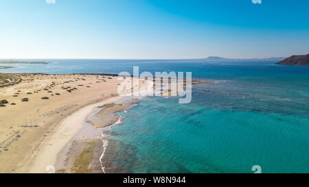 aerial view of the east coast of fuerteventura, canary islands