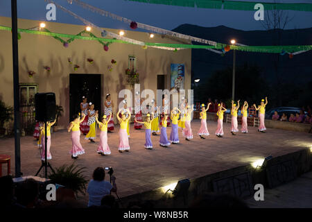 Barx Flamenco dancing display in a small Spanish Village Stock Photo