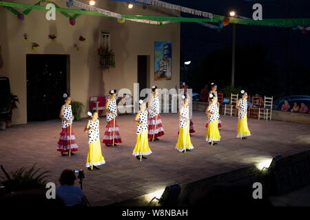Barx Flamenco dancing display in a small Spanish Village Stock Photo