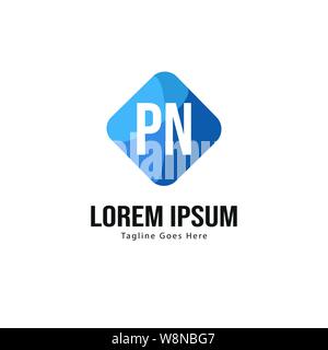 Initial PN logo template with modern frame. Minimalist PN letter logo vector illustration design Stock Vector