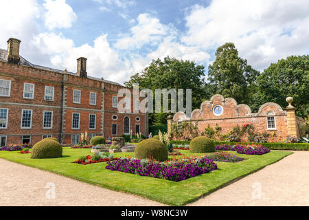 Erddig Hall an historic 17th century mansion in the midst of survived 18 century gardens and parkland in Shropshire is one of the most stately homes. Stock Photo